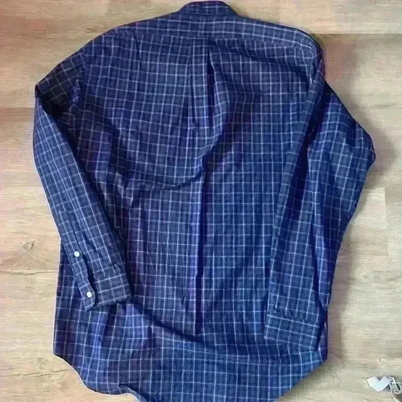 Ralph Lauren Blake Long Sleeve Shirt Purple Blue Plaid sz M (unisex) - Picture 8 of 11